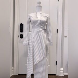 BCBG MAXAZRIA Striped Wrap Dress - XXS